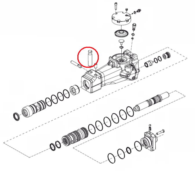 Zabezpieczenie rygla grota Atlas Copco SB52