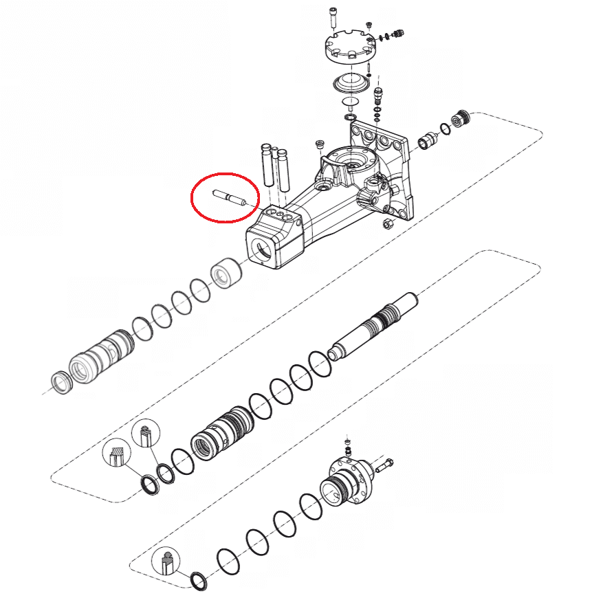 Zabezpieczenie rygla grota Atlas Copco SB102